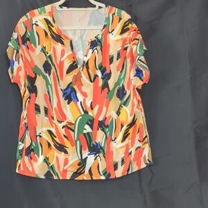 SHEIN Multicolor Abstract Print Blouse